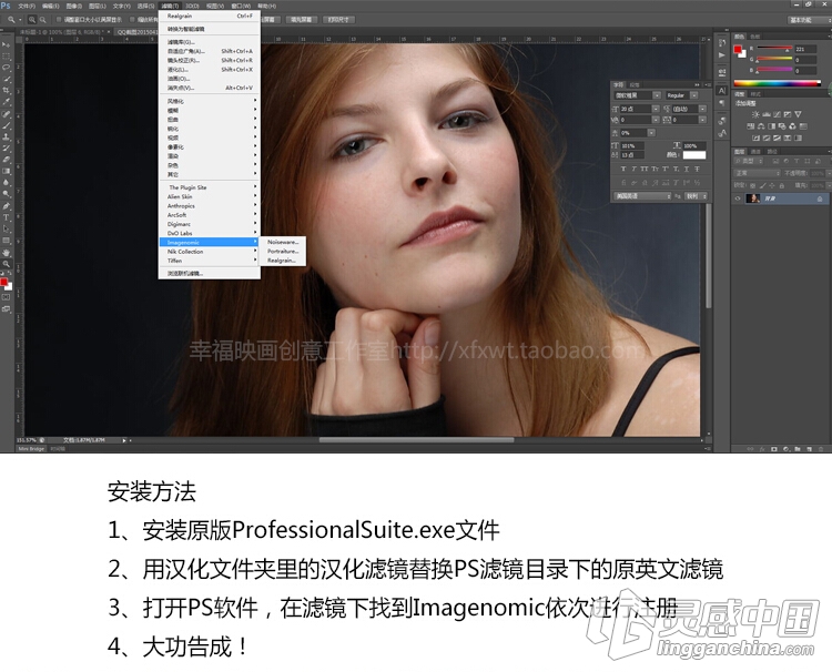 PS磨皮降噪滤镜三套装 Imagenomic Professional Suite PS 1408 汉化版  灵感中国网 www.lingganchina.com