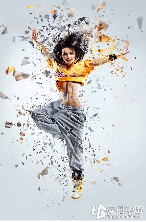 超酷爆炸碎片分散PS地动作 Shatter2 Photoshop Action(附视频教程)  灵感中国网 www.lingganchina.com