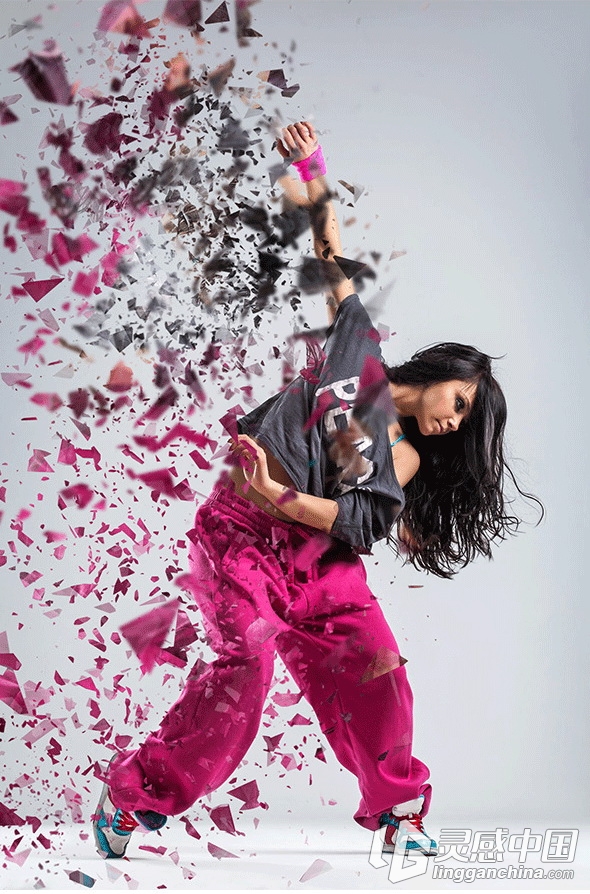 超酷爆炸碎片分散PS地动作 Shatter2 Photoshop Action(附视频教程)  灵感中国网 www.lingganchina.com
