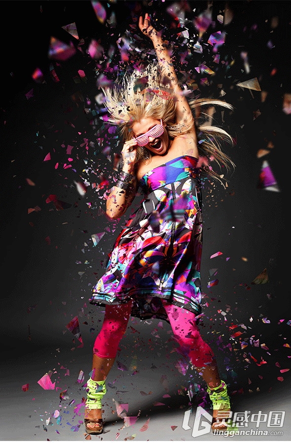 超酷爆炸碎片分散PS地动作 Shatter2 Photoshop Action(附视频教程)  灵感中国网 www.lingganchina.com