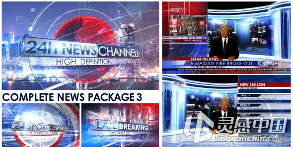 国外栏目包装新闻AE模板Videohive Broadcast Design - Complete News Package 3  灵感中国网 www.lingganchina.com