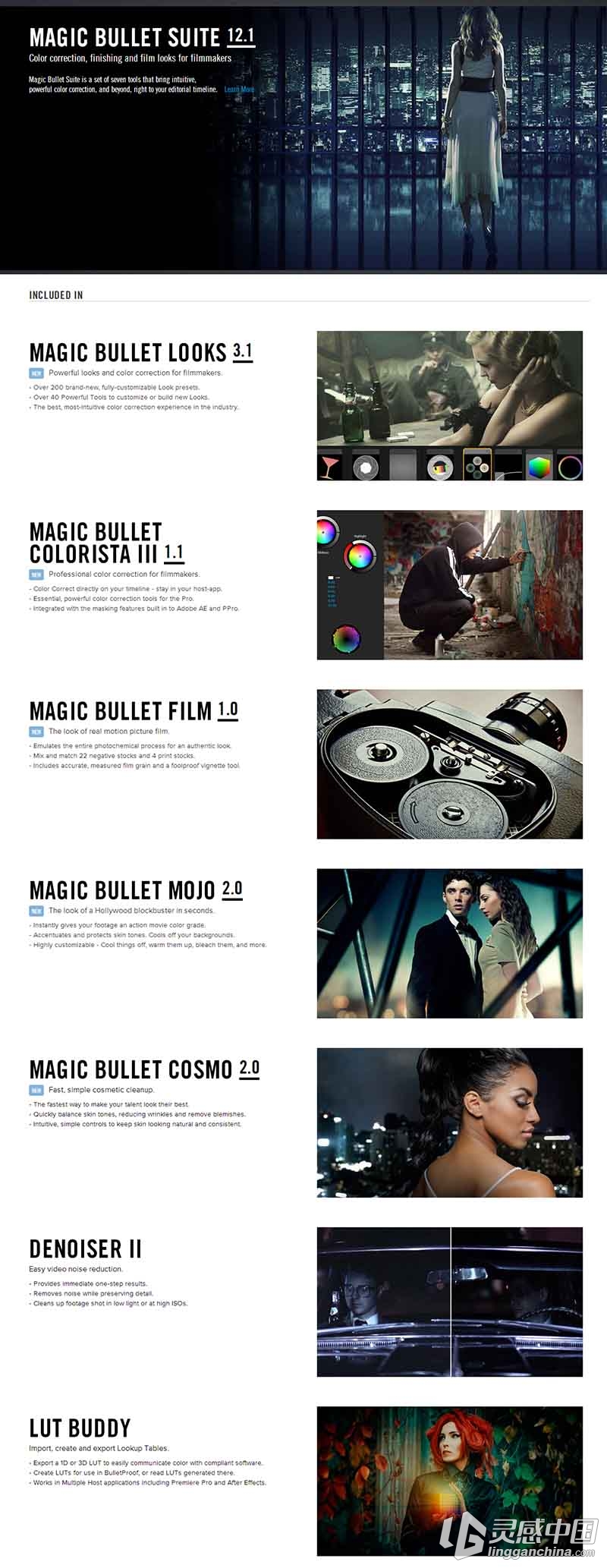 红巨星视觉特效插件包V12.1.1CE版 Red Giant Magic Bullet Suite v12.1.1 CE  灵感中国网 www.lingganchina.com