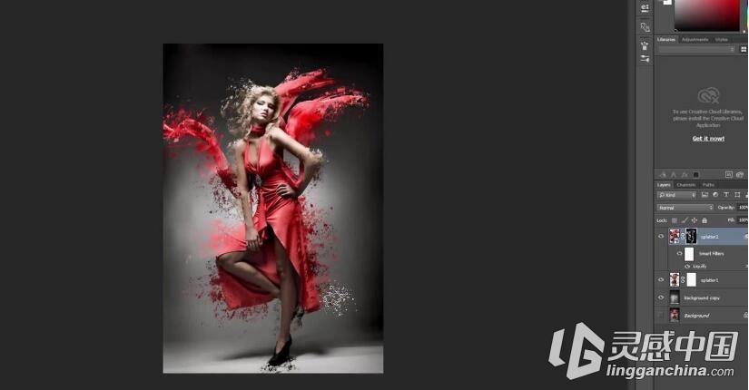 Photoshop 创建飞溅特效视频教程Creating Splatter Effect in Photoshop  灵感中国网 www.lingganchina.com