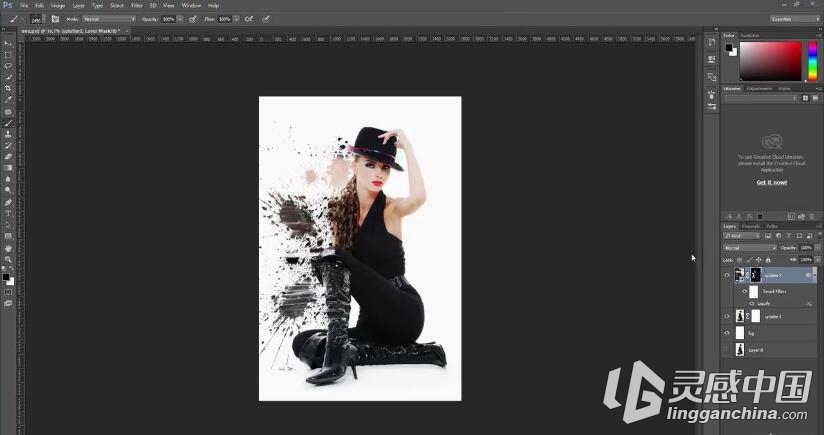 Photoshop 创建飞溅特效视频教程Creating Splatter Effect in Photoshop  灵感中国网 www.lingganchina.com