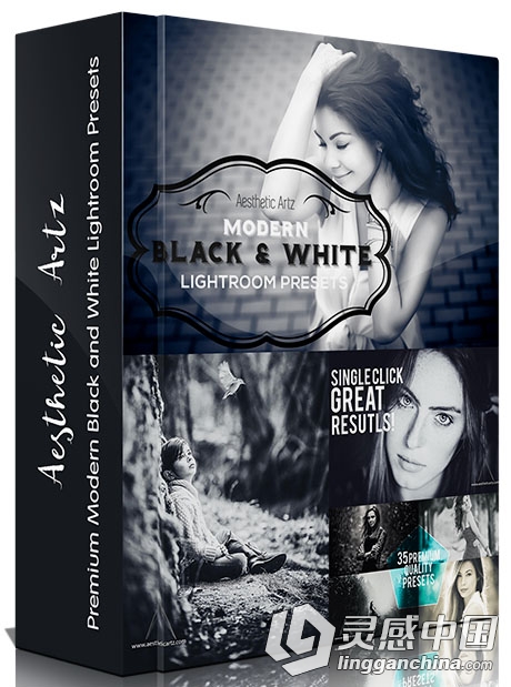 现代黑与白的Lightroom预设 Premium Modern Black and White Lightroom Presets  灵感中国网 www.lingganchina.com
