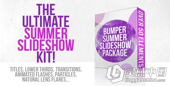 夏季主题艺术特效包装动画AE模板 Videohive Bumper Summer Slideshow Package  灵感中国网 www.lingganchina.com