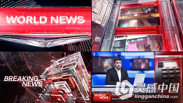 新闻体育天气电视包装动画AE模板 Videohive Broadcast Graphic Package 01  灵感中国网 www.lingganchina.com