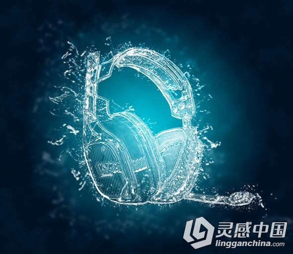 超酷图片转水花冰水特效PS动作 Crystal Ice Photoshop Action  灵感中国网 www.lingganchina.com