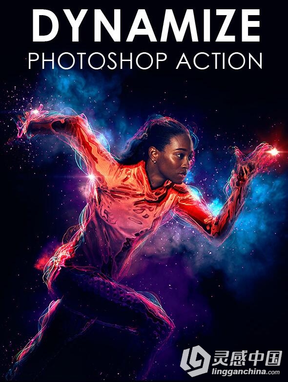 烟雾灯光光绘PS动作 Dynamize Photoshop Action 附视频教程  灵感中国网 www.lingganchina.com