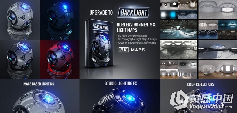 E3D V2模型/材质/贴图/灯光包 Motion Design 2, Backlight, Pro Shaders 2（Win专用）  灵感中国网 www.lingganchina.com