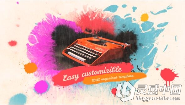 中国风彩色水墨幻灯片相册动画AE模板 Videohive Colorful Ink Slideshow  灵感中国网 www.lingganchina.com