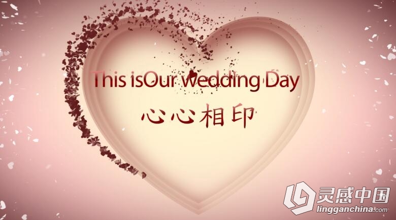 心心相印 婚礼开场MV短片视频制作AE模板  灵感中国网 www.lingganchina.com
