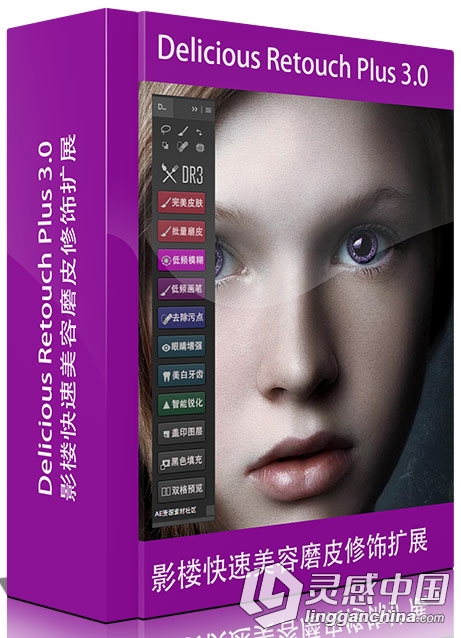 DR3 影楼快速磨皮扩展 Delicious Retouch Plus 3.0.6 汉化版 支持CC2017  灵感中国网 www.lingganchina.com