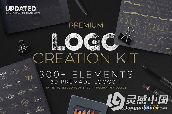 商业标志,LOGO设计模板综合素材工具包 Logo Creation Kit Bundle Edition  灵感中国网 www.lingganchina.com