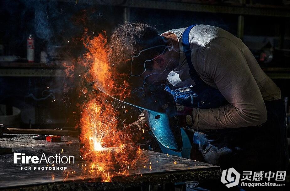 极品火焰特效PS动作 Fire Photoshop Action 附图文教程  灵感中国网 www.lingganchina.com