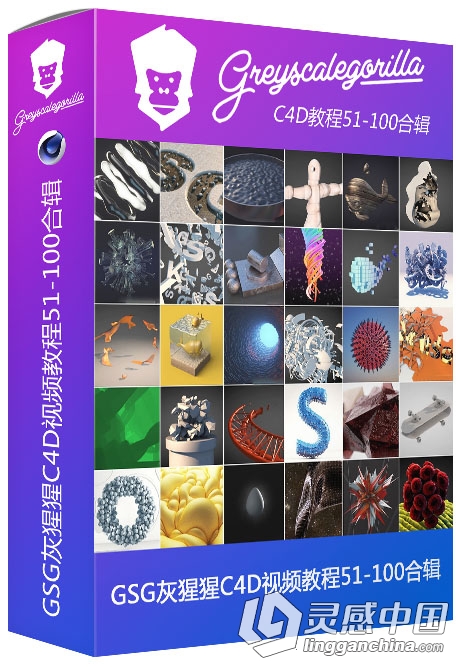 GSG灰猩猩C4D入门基础综合实例视频教程51-100合辑  灵感中国网 www.lingganchina.com