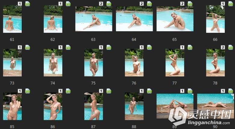 RAW045-欧美名模私房摄影尼康NEF修图RAW原片素材92P  灵感中国网 www.lingganchina.com