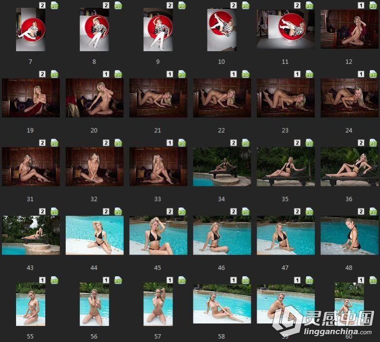 RAW045-欧美名模私房摄影尼康NEF修图RAW原片素材92P  灵感中国网 www.lingganchina.com