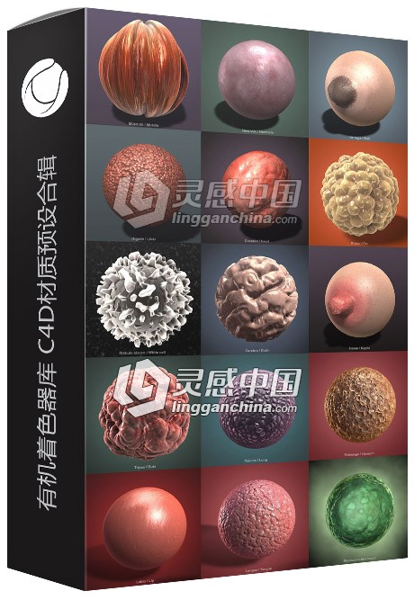 有机着色器库 C4D材质预设合辑  灵感中国网 www.lingganchina.com