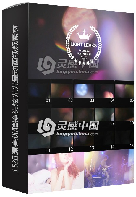 15组漂亮优雅镜头炫光光晕动画视频素材合集 15 Light Leaks  灵感中国网 www.lingganchina.com