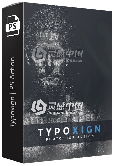 排版艺术PS动作 Typoxign | PS Action 附视频教程  灵感中国网 www.lingganchina.com