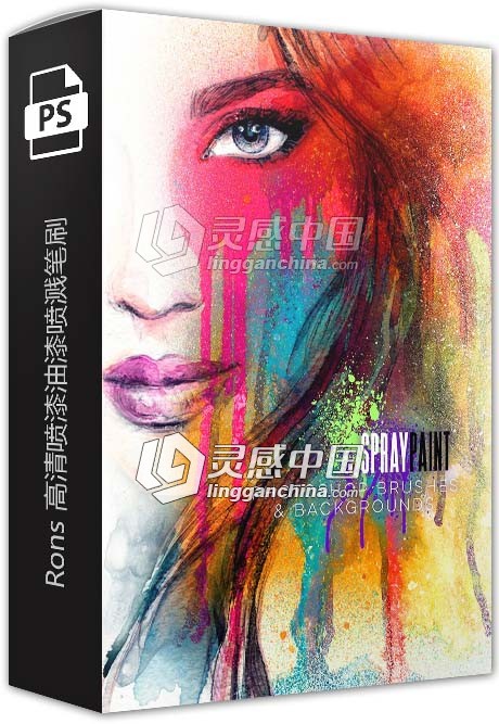 Rons 高清喷漆油漆喷溅笔刷 Ron's Spray Paint  灵感中国网 www.lingganchina.com