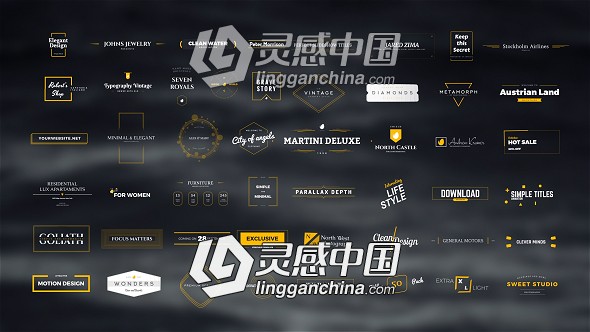 50个经典文字标题排版设计动画AE模板 50 Original &amp; Classy Titles Pack  灵感中国网 www.lingganchina.com