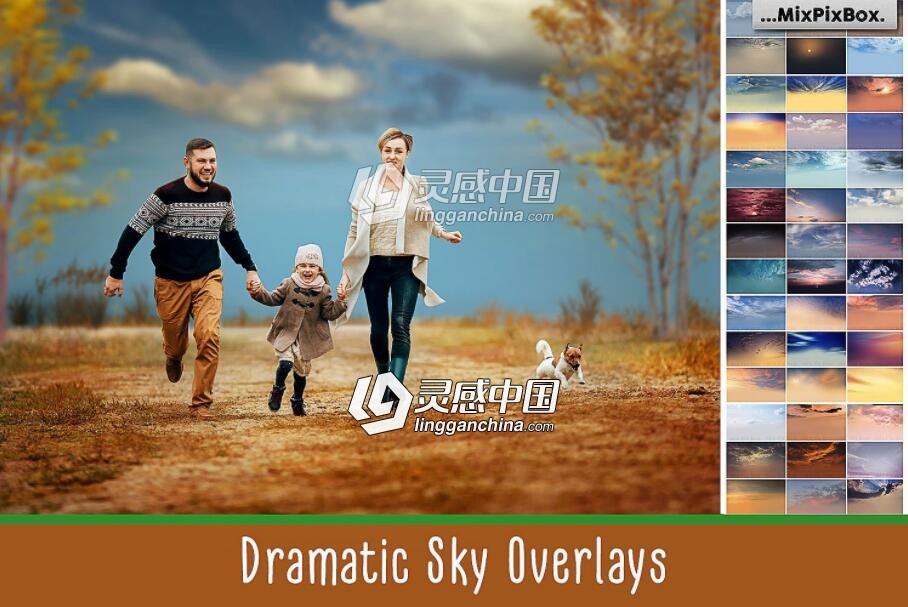 60张高清表现力丰富的天空云彩叠加合成素材 Dramatic Sky Overlays 附视频教程  灵感中国网 www.lingganchina.com