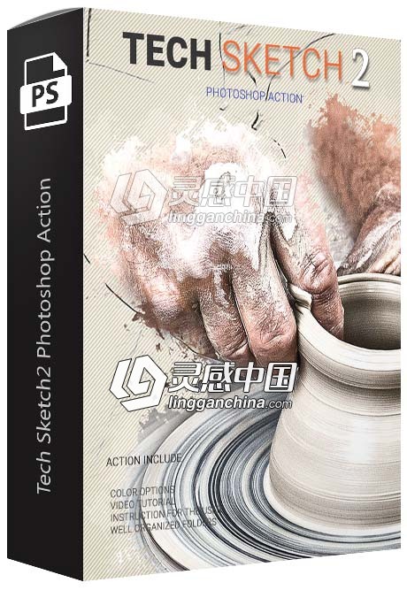 图像转草图动作 Tech Sketch2 Photoshop Action 附视频教程  灵感中国网 www.lingganchina.com
