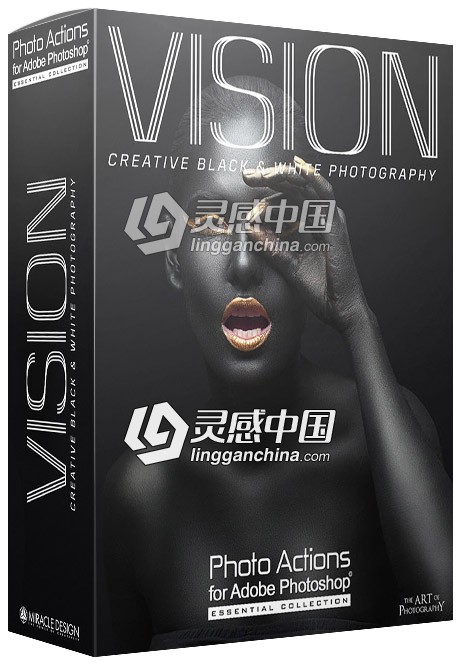 时尚人像视觉黑白电影胶片ps动作 Actions for Photoshop / Vision  灵感中国网 www.lingganchina.com