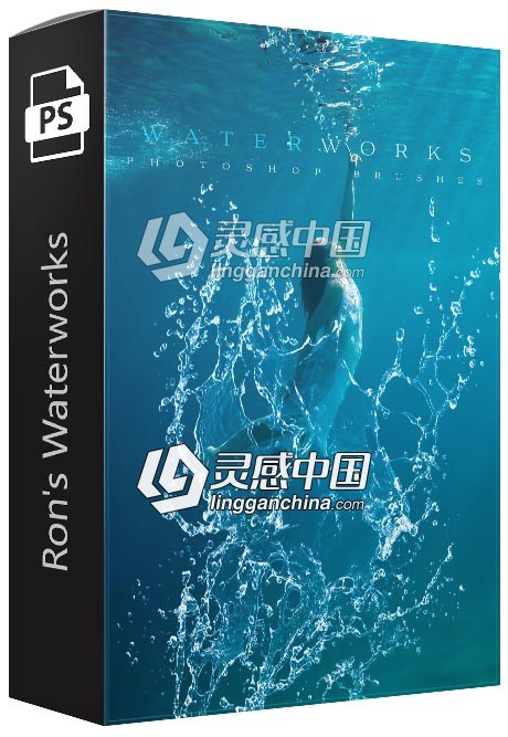 飞溅水花气泡PS笔刷产品人像婚纱水下摄影后期修图素材 Ron's Waterworks  灵感中国网 www.lingganchina.com