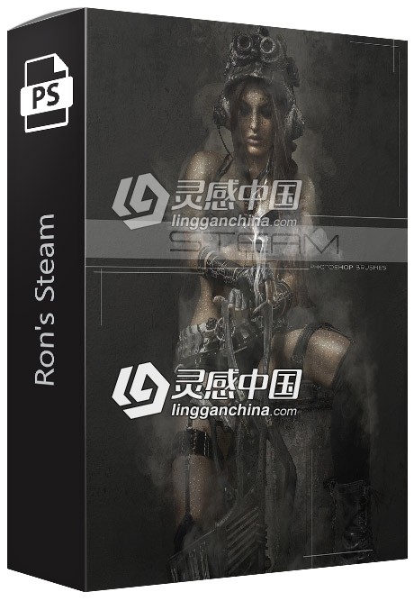 Rons蒸汽烟雾PS笔刷雾化氛围情绪人像创意绘画特效合PS笔刷  灵感中国网 www.lingganchina.com