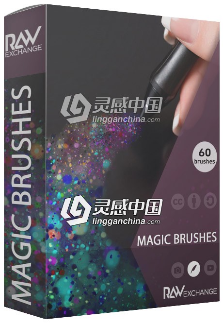 RAWexchange -烟雾灰尘冰雹下雨散景魔法笔刷 Magic Brushes  灵感中国网 www.lingganchina.com