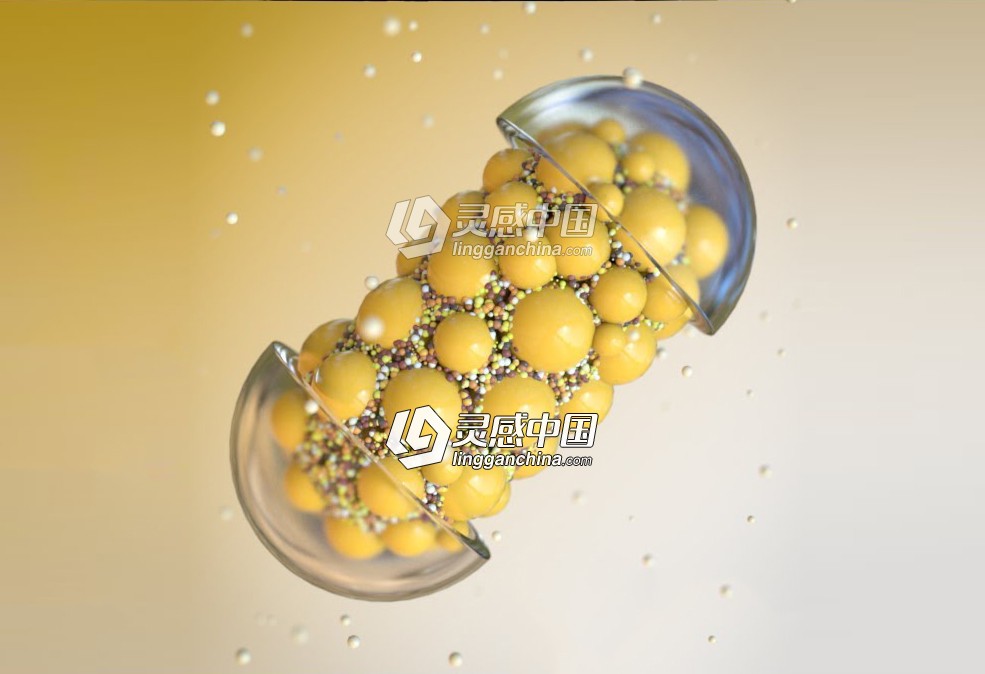 C4D使用默认渲染器制作胶囊颗粒渲染视频教程（含工程文件） Something like a Pill  灵感中国网 www.lingganchina.com