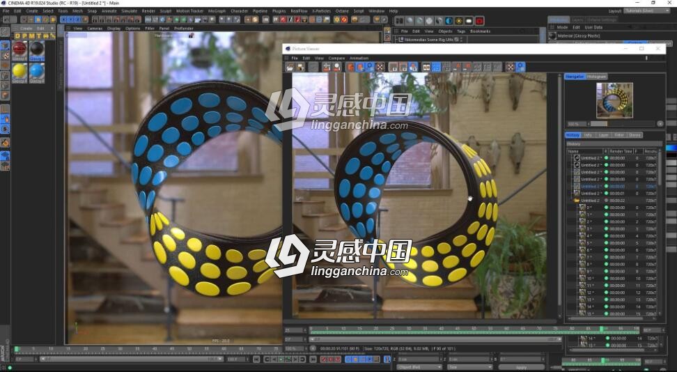 C4D抽象莫比乌斯环循环动画建模渲染视频教程 Mobius Loop Animation  灵感中国网 www.lingganchina.com