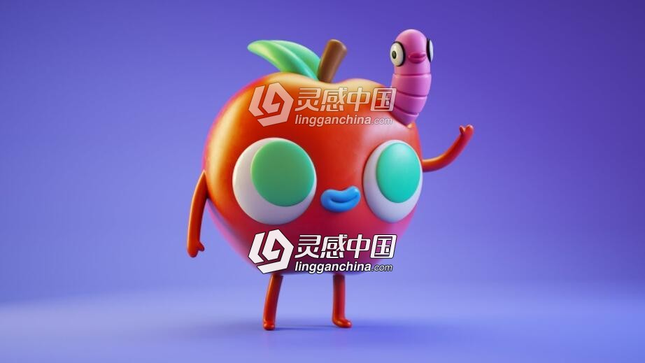 Octane 塑料卡通玩具渲染视频教程  灵感中国网 www.lingganchina.com