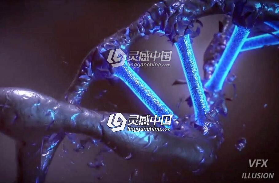 C4D制作一个蜕变的DNA链特效教程 How to Create an Awesome DNA Mutation  灵感中国网 www.lingganchina.com