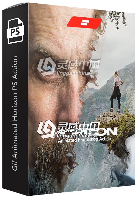 画中画曝光特效PS动作(GIF动画)Gif Animated Horizon Photoshop Action  灵感中国网 www.lingganchina.com