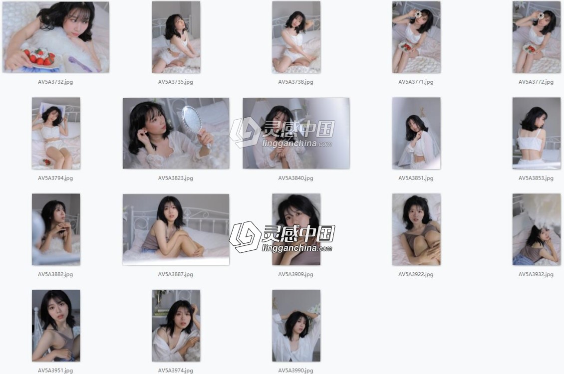 18张JPG原片国内美女模特人像私房写真摄影佳能JPG练习素材  灵感中国网 www.lingganchina.com
