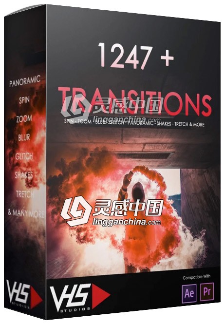 1247种冲击缩放平移旋转信号干扰分割闪白炫光视频过渡转场PR预设  灵感中国网 www.lingganchina.com