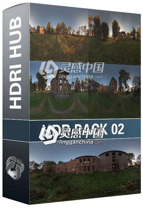 5幅废旧村庄超清HDRI环境贴图 HDRI Hub – HDR Pack 002 Ruin  灵感中国网 www.lingganchina.com
