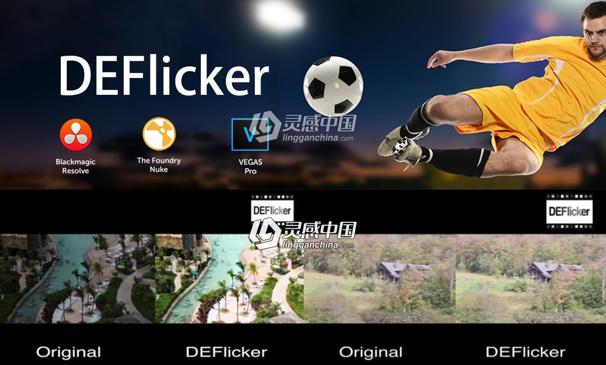 Vegas/Nuke/达芬奇/HitFilm/OFX视频去闪烁插件RevisionFX DEFlicker 1.6.1 Win破解版  灵感中国网 www.lingganchina.com