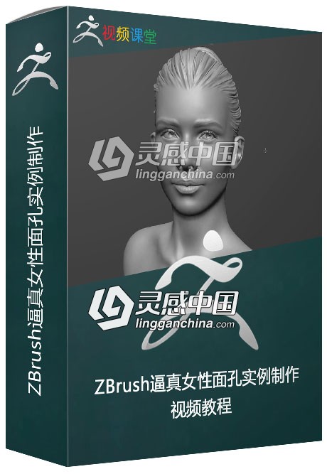 ZBrush逼真女性面孔实例制作视频教程  灵感中国网 www.lingganchina.com