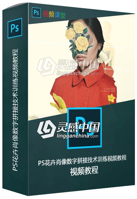 PS花卉肖像数字拼接技术训练视频教程  灵感中国网 www.lingganchina.com