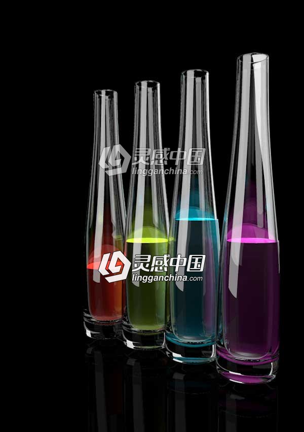 C4D玻璃材质表现工程文件 Glass C4D材质  灵感中国网 www.lingganchina.com