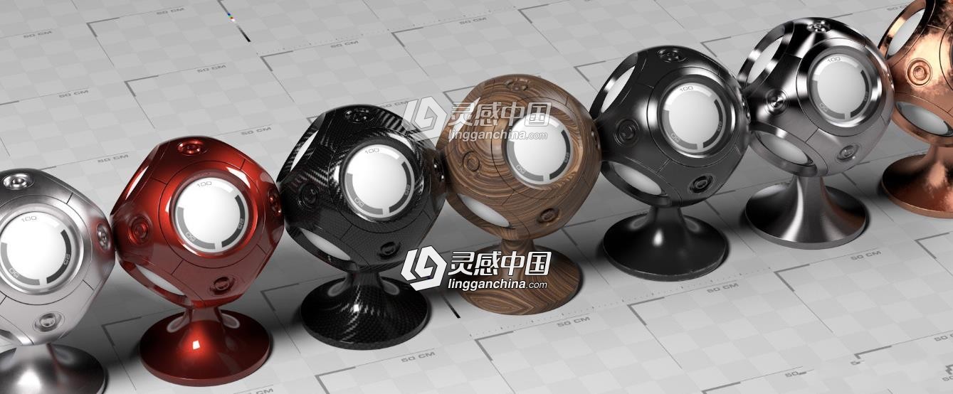 C4D材质合集 SMALL C4D MATERIAL LIBRARY C4D材质  灵感中国网 www.lingganchina.com