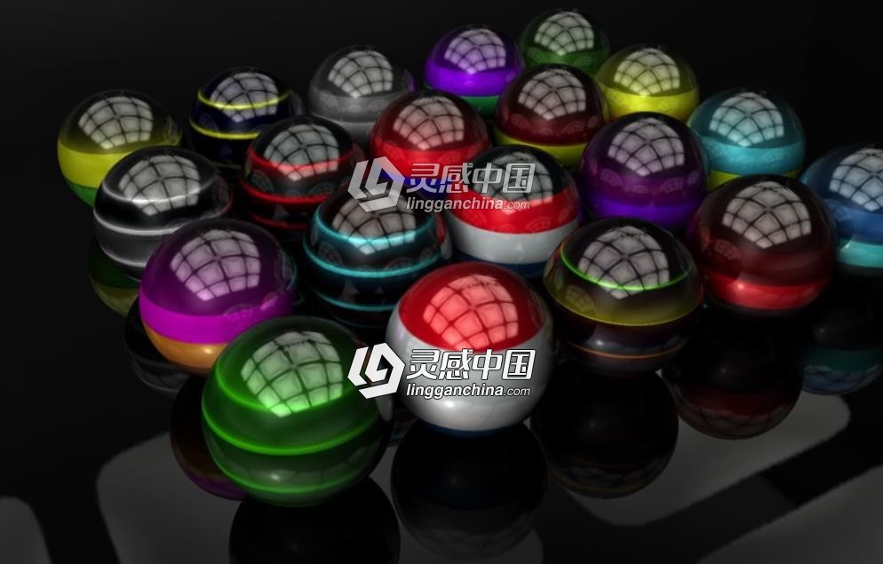 C4D科幻材质球 Material Science Fiction C4D材质  灵感中国网 www.lingganchina.com