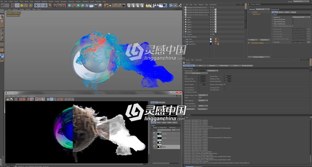 KK粒子渲染器中文汉化版C4D插件 Thinkbox Krakatoa C4D 2.9.6 Win破解版  灵感中国网 www.lingganchina.com