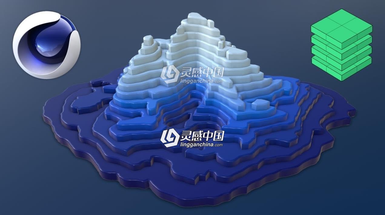 三维模型地形图形切片中文汉化C4D插件 Toporizer 1.0 for Cinema 4D R19-S22  灵感中国网 www.lingganchina.com