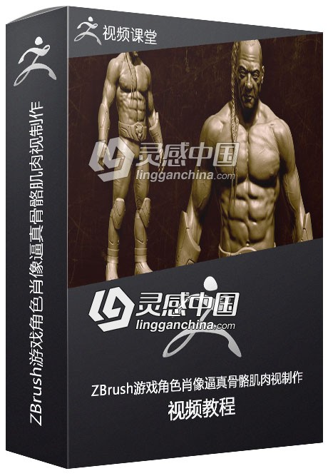 ZBrush游戏角色肖像逼真骨骼肌肉视制作频教程第一季  灵感中国网 www.lingganchina.com